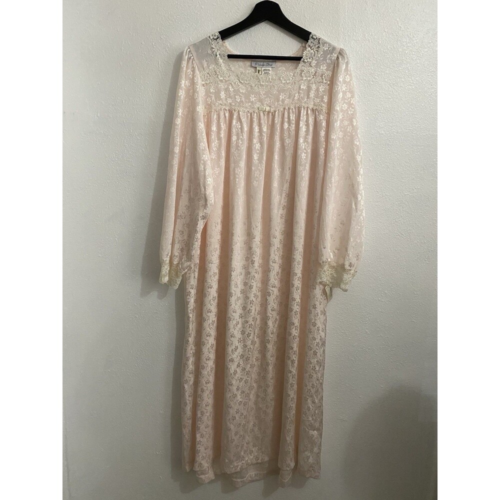 New Vintage Christian Dior Women’s Nightgown Pastel Pink M Neiman Marcus J31 - Picture 2 of 10